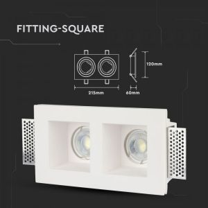 2*GU10 Fitting Square Gypsum White