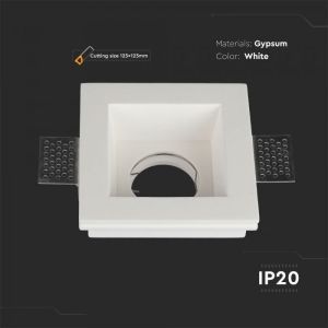 GU10 Fitting Square Gypsum Deep 120x120 White