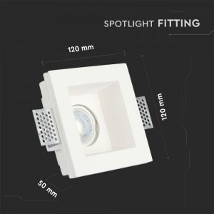 GU10 Fitting Square Gypsum Deep 120x120 White