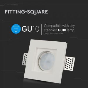 GU10 Fitting Square Gypsum 100х100 White