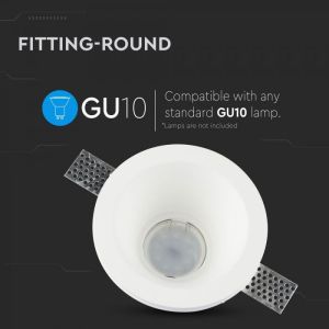 GU10 Fitting Round Gypsum Deep ф120 White