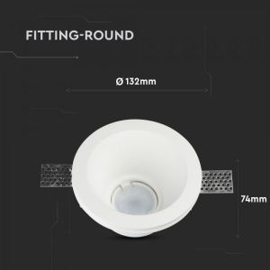 GU10 Fitting Round Gypsum Deep ф120 White