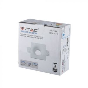 GU10 Fitting Square Gypsum White