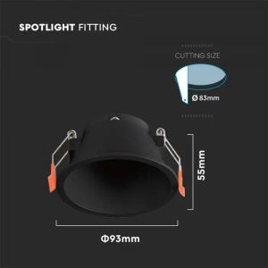 GU10 Fitting Round Black