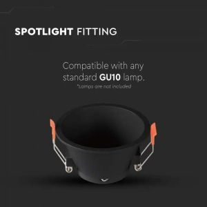 GU10 Fitting Round Black