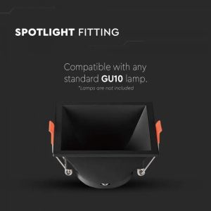 GU10 Fitting Square Black