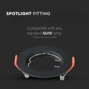 GU10 Fitting Round Black