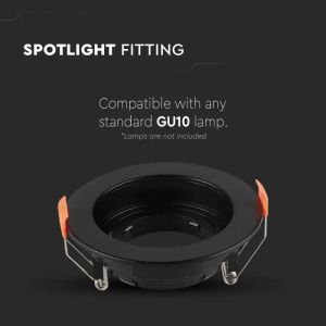 GU10 Fitting Round Black