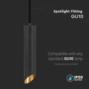 1*GU10 Hanging Pendant Black D:55*300MM