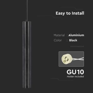 1*GU10 Hanging Pendant Black D:60*500MM