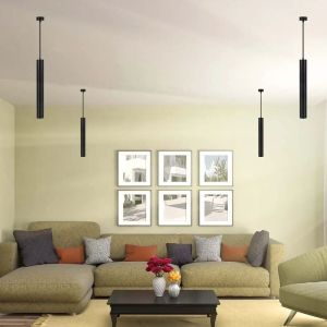 1*GU10 Hanging Pendant Black D:60*500MM