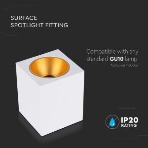 Surface Mounted GU10 Fitting Square White