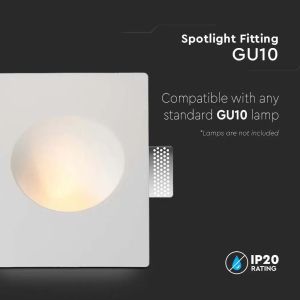 GU10 Fitting Recessed White Round