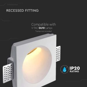 GU10 Fitting Gypsum Square White