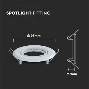 GU10 Round Spotlight Fitting White 2 pcs/box Ф93