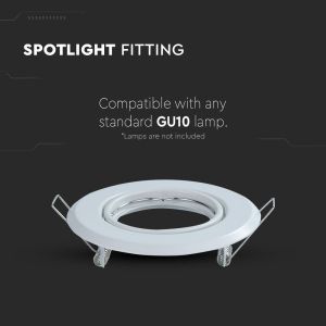 GU10 Round Spotlight Fitting White 2 pcs/box Ф93