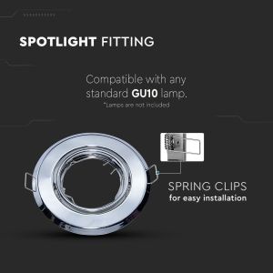 GU10 Round Spotlight Fitting Satin Nickle 2 pcs/box Ф93 [CLONE]