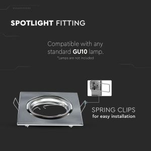 GU10 Square Spotlight Fitting Satin Nickle 2 pcs/box 82X82