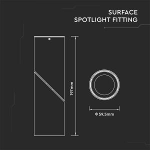 GU10 Surface Monted Fitting White 197mm