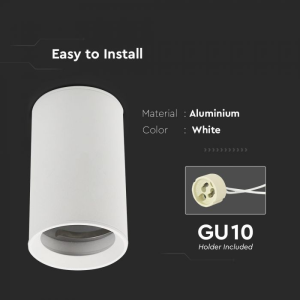 GU10 Surface Mounted Fitting White ( H : 100mm )