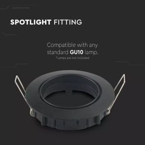 GU10 Fitting Round Movable Black