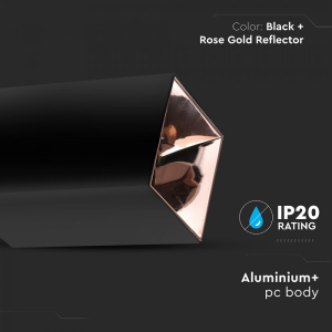 GU 10 Fitting Square Black + Rose Gold