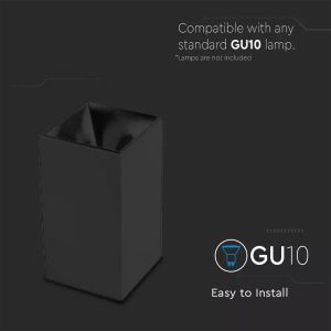 GU 10 Fitting Square Black + Black