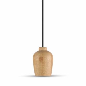 Wooden Pendant Light Black Wire