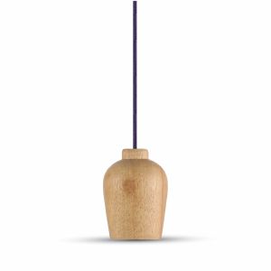 Wooden Pendant Light Purple Wire