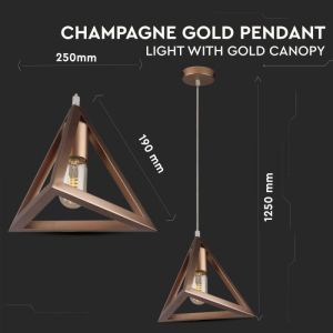 Pendant Light Champean Gold With Gold Canopy