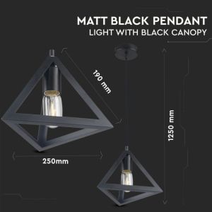 Pendant Geometric Triangle Black