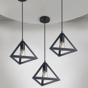 Pendant Geometric Triangle Black