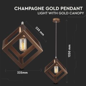 Pendant Light Champean Gold With Gold Canopy