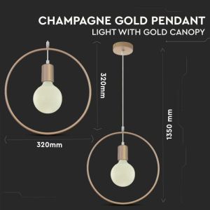 Pendant Light Champean Gold With Gold Canopy