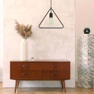 Pendant Light Triangle Matt Black With Black Canopy