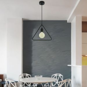 Pendant Light Triangle Matt Black With Black Canopy