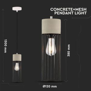 Pendant Light Concrete+Mesh Ф120мм