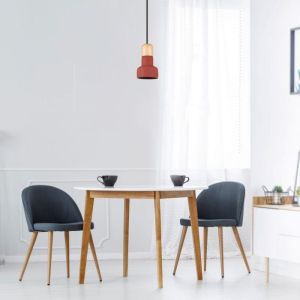 Pendant Light Concrete+Wood Red Ф125мм