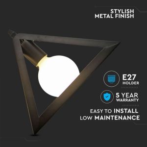 Trio Geometric Black Pendant Light E27 With Black Canopy