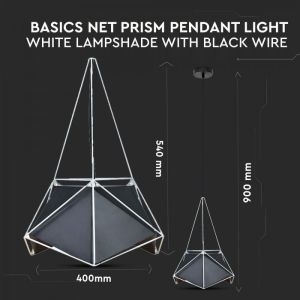 Pendant Light Basics Net Prism Black Lampshade 400*540mm