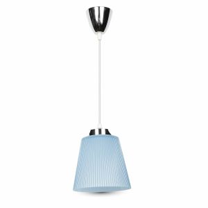 7W Pendant Light 4000K Chrome Body + Blue Shade