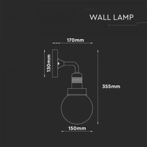 Wall Lamp Matt Black Down IP65