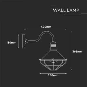 Wall Lamp Matt Black Down IP65