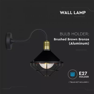 Wall Lamp Matt Black Down IP65