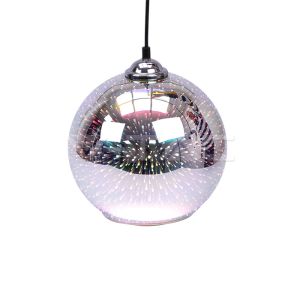 Pendant Light Holder E27 With 3D Glass Lampshade 250mm