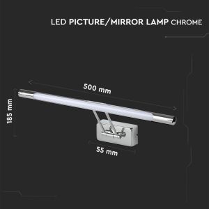 8W LED Picture/Mirror Lamp Chrome 4000K ф500мм