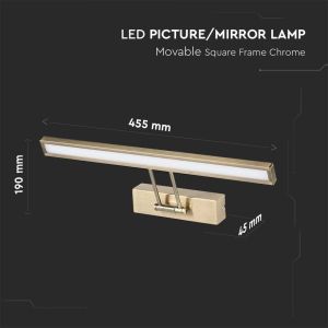 8W LED Picture/Mirror Lamp Golden 3000K