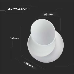 5W Wall Lamp With Bridglux Chip White Body Round 4000K