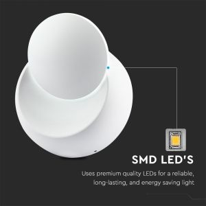 5W Wall Lamp With Bridglux Chip White Body Round 4000K