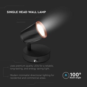 6W LED Wall Lamp 3000K Black